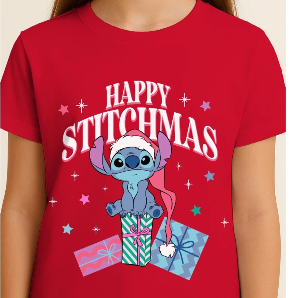 Girls Red Lilo & stitch T-Shirt size small (6-6x)